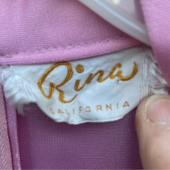 Vintage Rina California Maxi Dress Lilac color with matching Hot Pants Size S - Picture 6 of 14